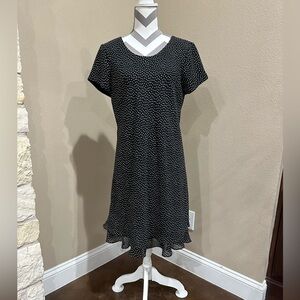 Black dress with cream polka dots, size 14
